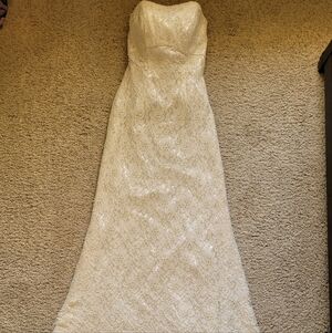 Galina Wedding Dress size 4 Cream Lace With Tiny Pearls